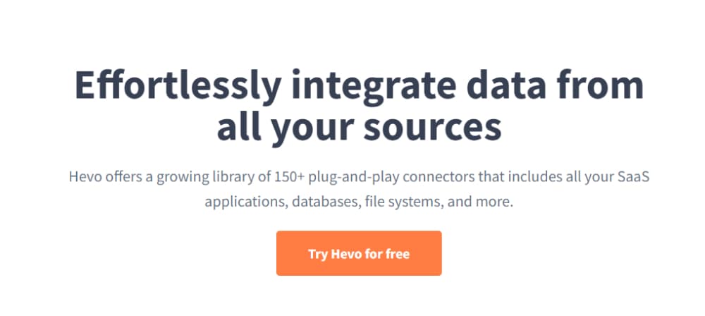 hevo data landing page for integrations
