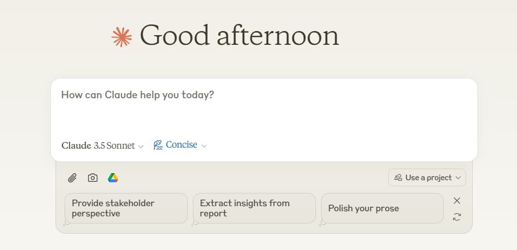 claude.ai landing page